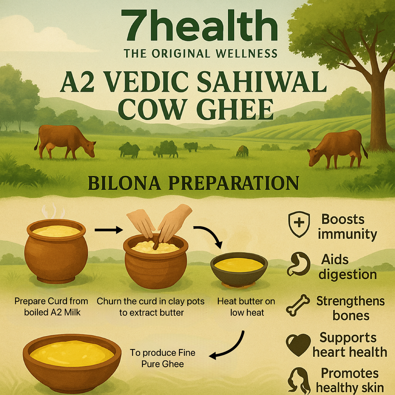7 health A2 Ghee- 500 ML
