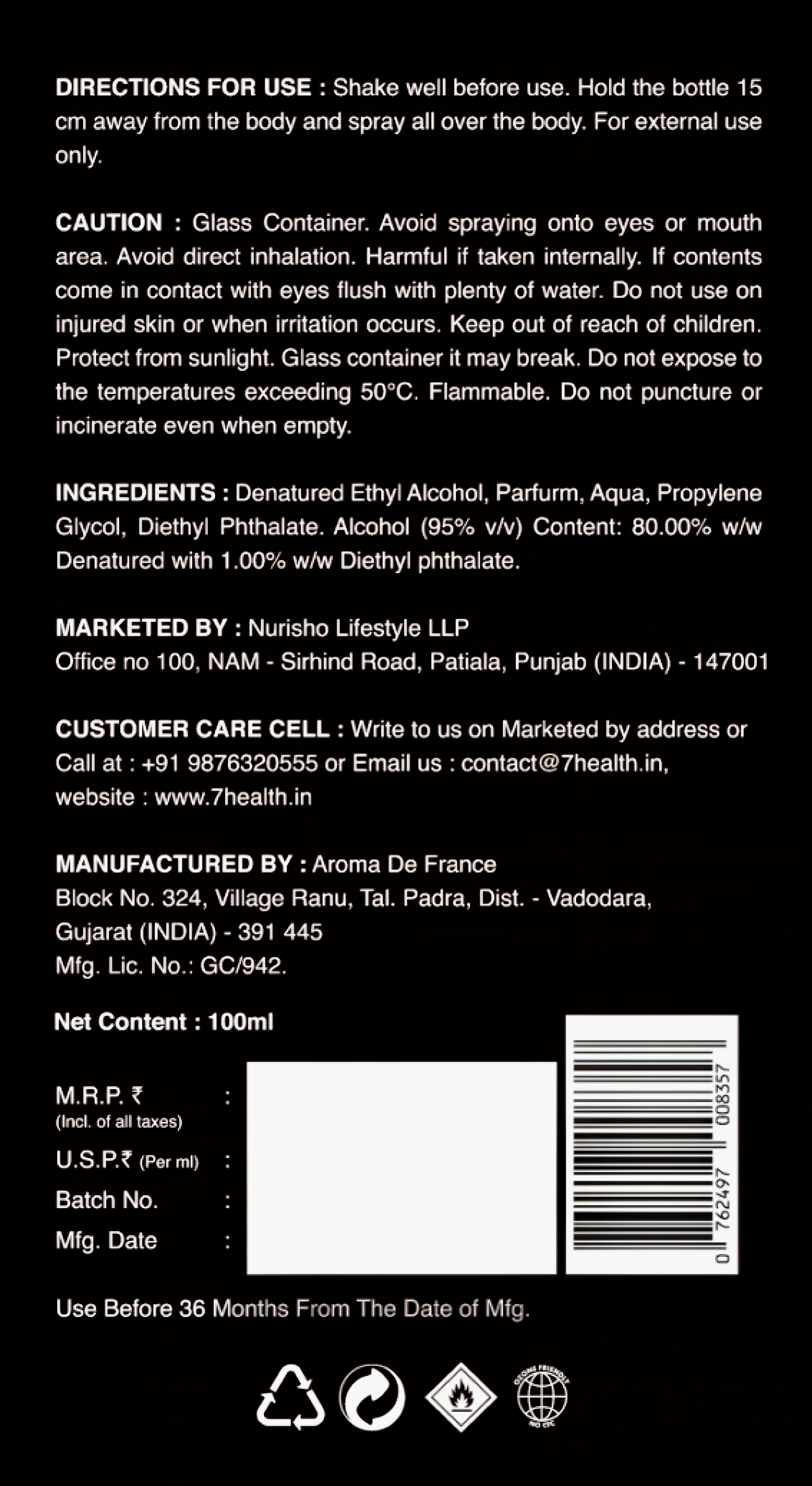 H7 DARK BLACK UNISEX LUXURY PERFUME
